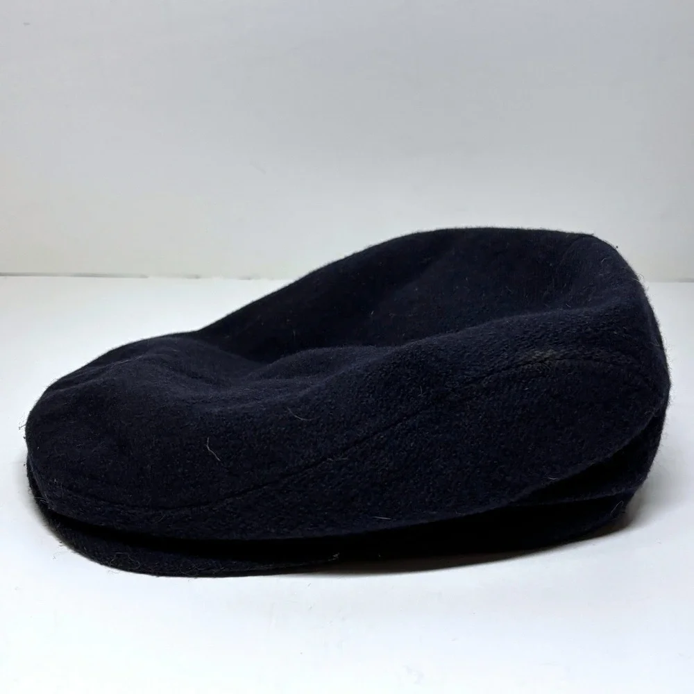 Dorfman Pacific Mens Dark Navy‎ Wool Blend Flat Cap Hat Size Large